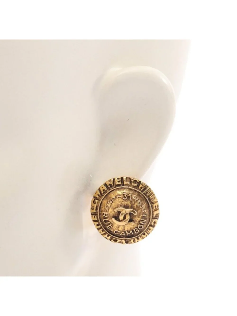 Chanel Earrings CC Logo Vintage